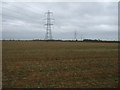 Stubble field and power lines