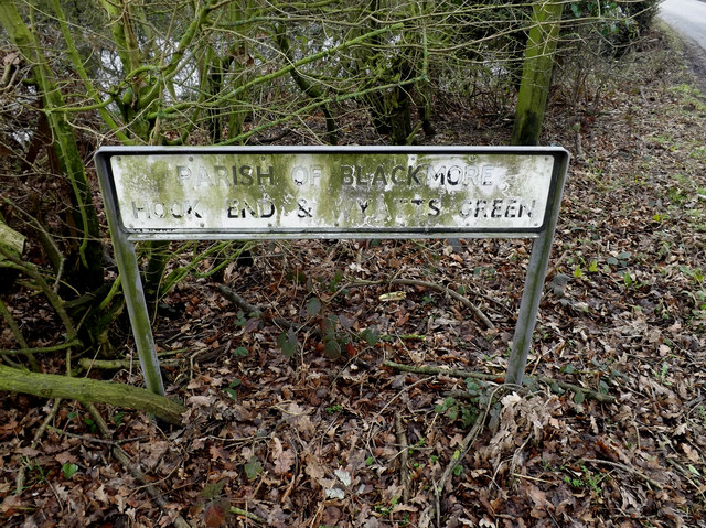Blackmore Hook End & Wyatt Green Village Name sign