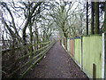 Footpath parallel to M6 at Long Covert, Downall Green