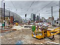 SJ8498 : Metrolink Construction Outside Victoria by David Dixon