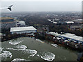 Heathrow Airport balancing reservoir from the air