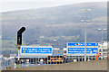 J3474 : Overhead signs, M3, Belfast (February 2015) by Albert Bridge