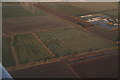 Ridge and furrow, and wardling(?) on fields along Billings Gate, South Somercotes (aerial 2015)