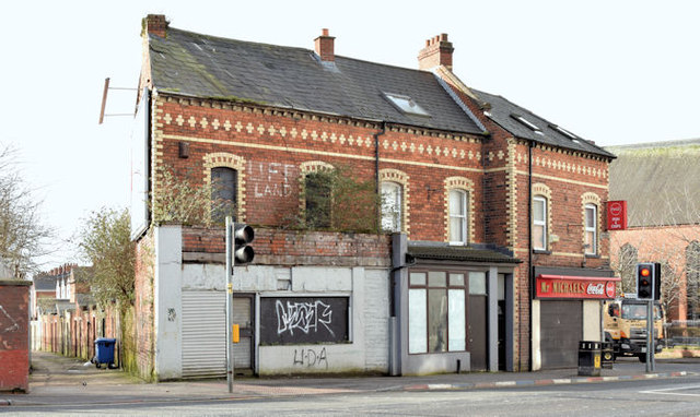 Vacant buildings, Donegall Road, Belfast (February 2015)