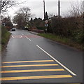 SO3700 : Yellow strips on the approach to Maryport Street, Usk by Jaggery