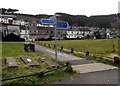 Junction signpost, National Cycle Network route 887 in Cymmer