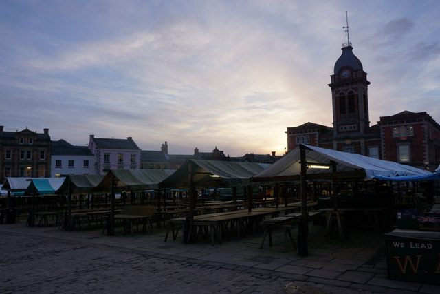 Chesterfield Market at dusk