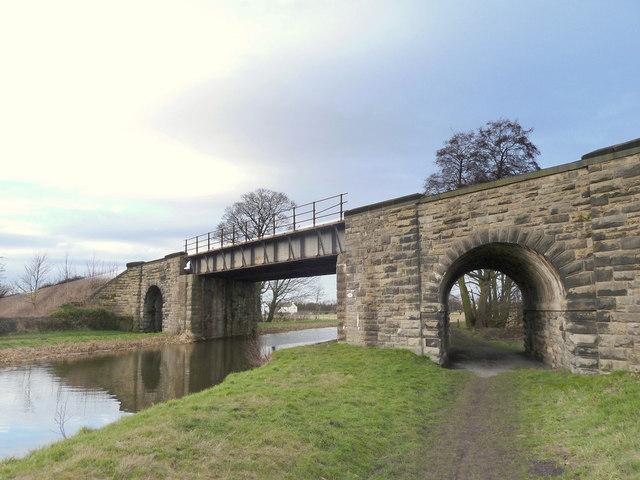 Railway bridge over Leeds Liverpool Canal near Runnel Brow