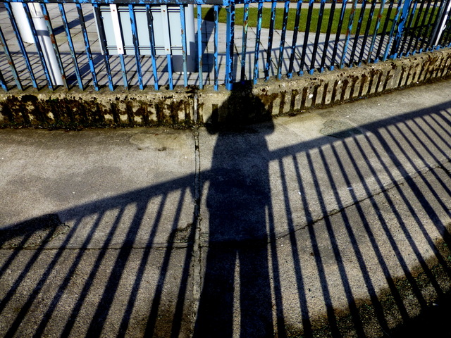Railings and shadows, Omagh