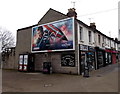 Sky Movies Captain America advert on a Primesight corner of Gorse Hill, Swindon