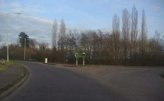 The Ware exit on the A602, Watton-at-Stone