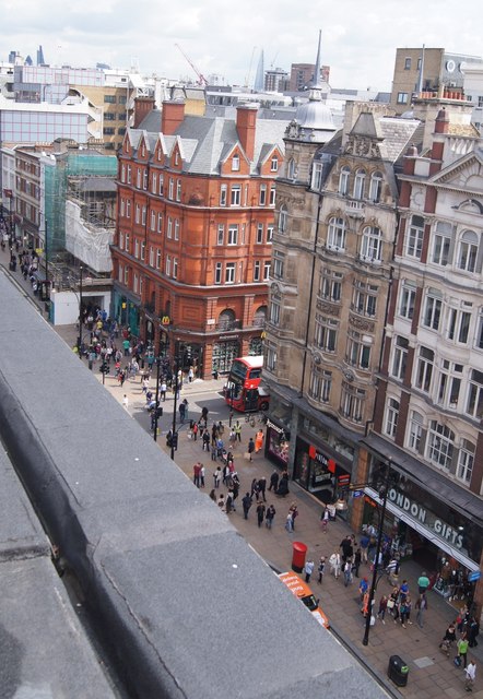 Looking down on Oxford Street