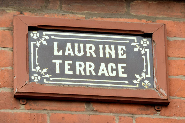 Laurine Terrace name sign, Belfast (March 2015)