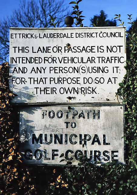 Former signs at Forebrae Park, Galashiels