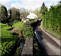 Side road to the Greyhound Inn car park in Pope