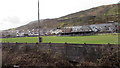 Football ground on the west bank of the Llynfi in Caerau