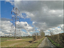 TM2667 : Pylon close to the road at Tannington by Adrian S Pye