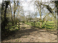 Entrance to The Woodlands, a moated site