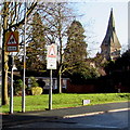 School and church ahead, Church Road, Tupsley, Hereford