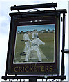 Sign for the Cricketers Inn, Newbold