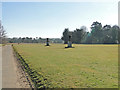 Grecian urns on the lawn