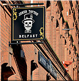 J3373 : Tattoo studio signs, Belfast (March 2015) by Albert Bridge