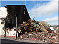 Fire-damaged former cinema in Cardiff