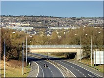 SD8332 : Whittlefield Bridge Aqueduct over the M65 by David Dixon