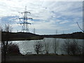 Lake and pylon, Poolsbrook Country Park