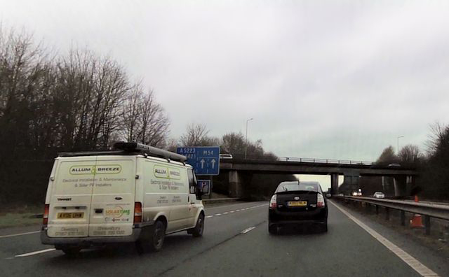 Mossygreen Way overbridge from M54