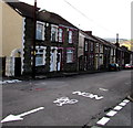 White arrow on Blaencaerau Road, Caerau