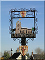 TM2866 : Dennington village sign (detail) by Adrian S Pye
