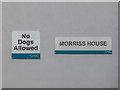Name Plaque on Morriss House, Marigold Street, London SE16