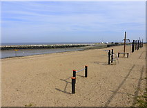TR1768 : Play and exercise apparatus on the central beach, Herne Bay by pam fray