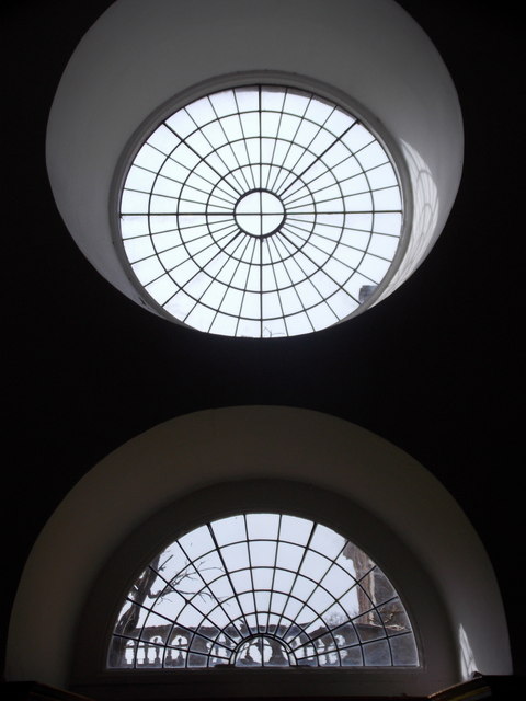 Forde Abbey: one and a half circular windows