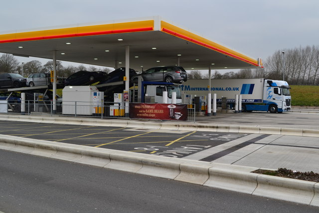 HGV fuel station at Cobham Services on... © David Martin :: Geograph ...