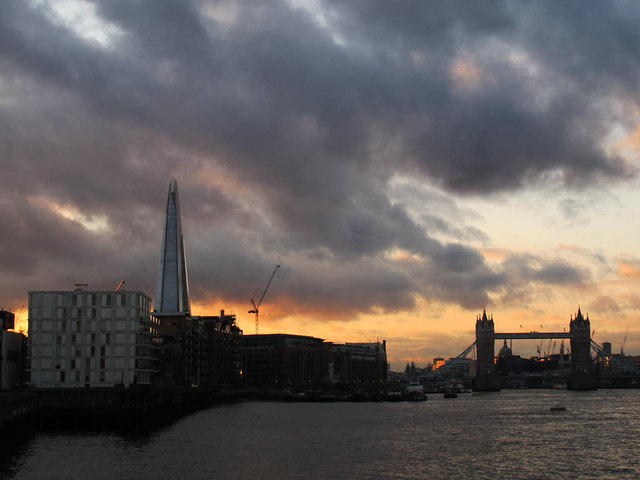 Looking upriver to Tower Bridge