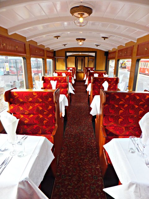 Interior of the dining car train
