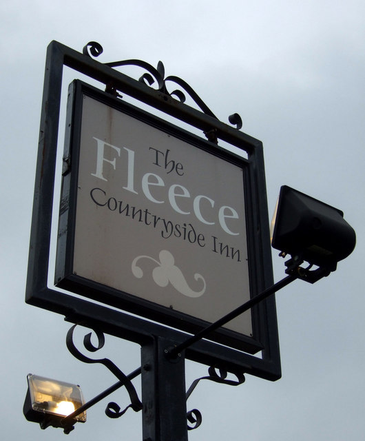 Sign for the Fleece Countryside Inn, Ripponden Bank Top