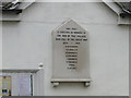 The wall plaque on the Memorial Hall, Brinkley