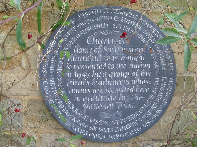 Plaque by the Exit Door at Chartwell