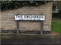 TM2972 : The Orchards sign by Geographer