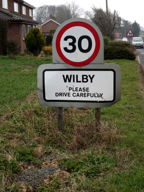 Wilby Village Name sign