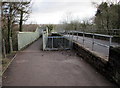ST2999 : Railway footbridge, New Road, Pontypool by Jaggery