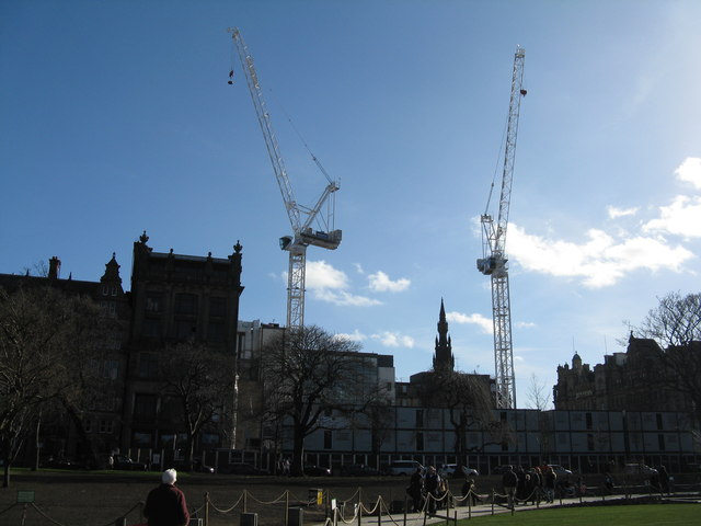 Cranes on the BCCI building site
