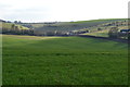 View over fields towards Coombe Bissett Down