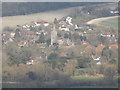 Iwerne Minster: view over the village from Hambledon Hill