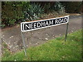 TM2482 : Needham Road sign by Geographer