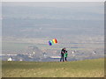 ST8412 : Child Okeford: flying a kite on Hambledon Hill by Chris Downer
