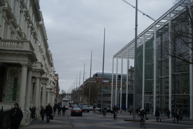 View of lighting columns on parade on Exhibition Road #2